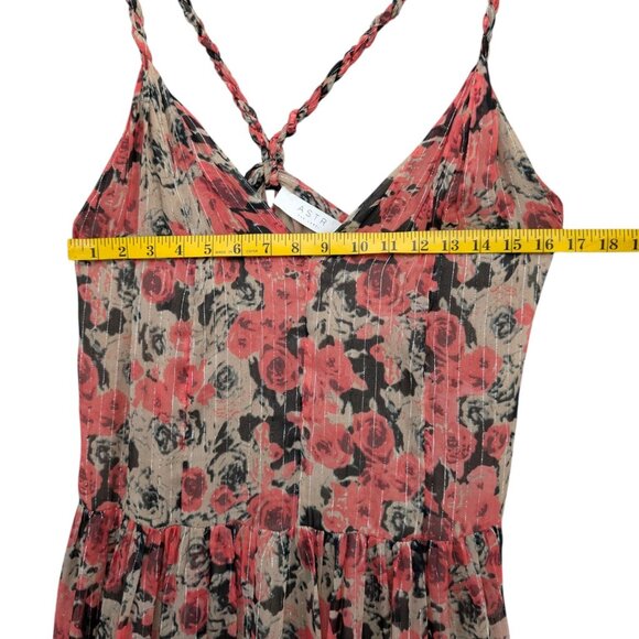 ASTR the Label Eartha Maxi Dress Pink Taupe Floral Metallic Sleeveless Size S - Picture 6 of 9